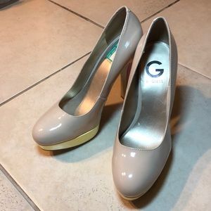 G by Guess nude Platform heels